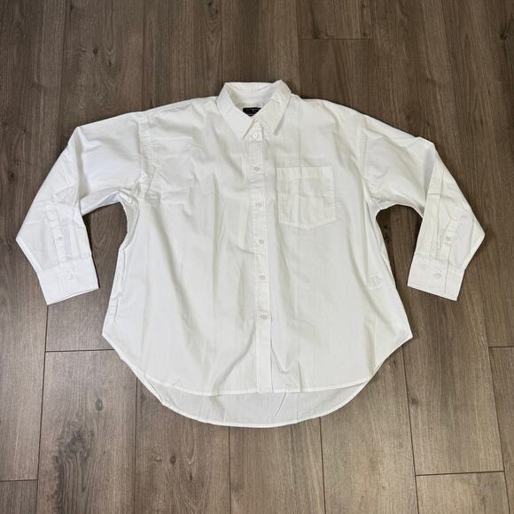 J.Crew Etienne Maura Oversized Fit Shirt WMN PL White BZ990 Button Up Relaxed LS - Picture 4 of 10